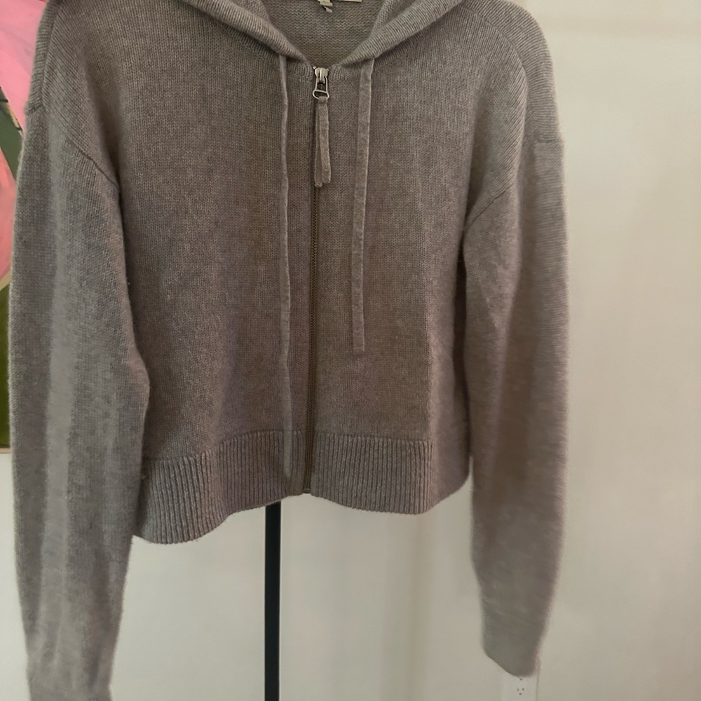 Naked Cashmere Gray Hooded Zip-Up Sweater